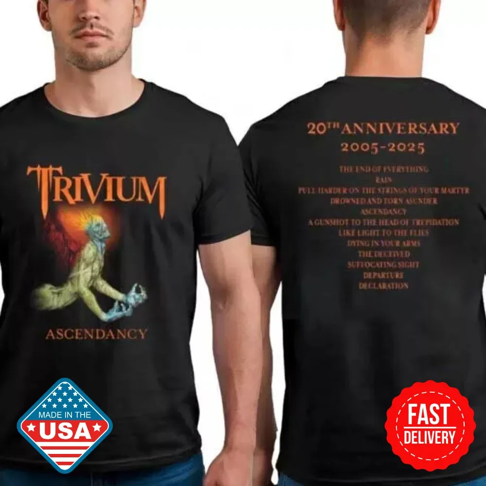 Trivium Band Ascendancy 20th Anniversary Tee 2005-2025 Two Sides Unisex T- Shirt