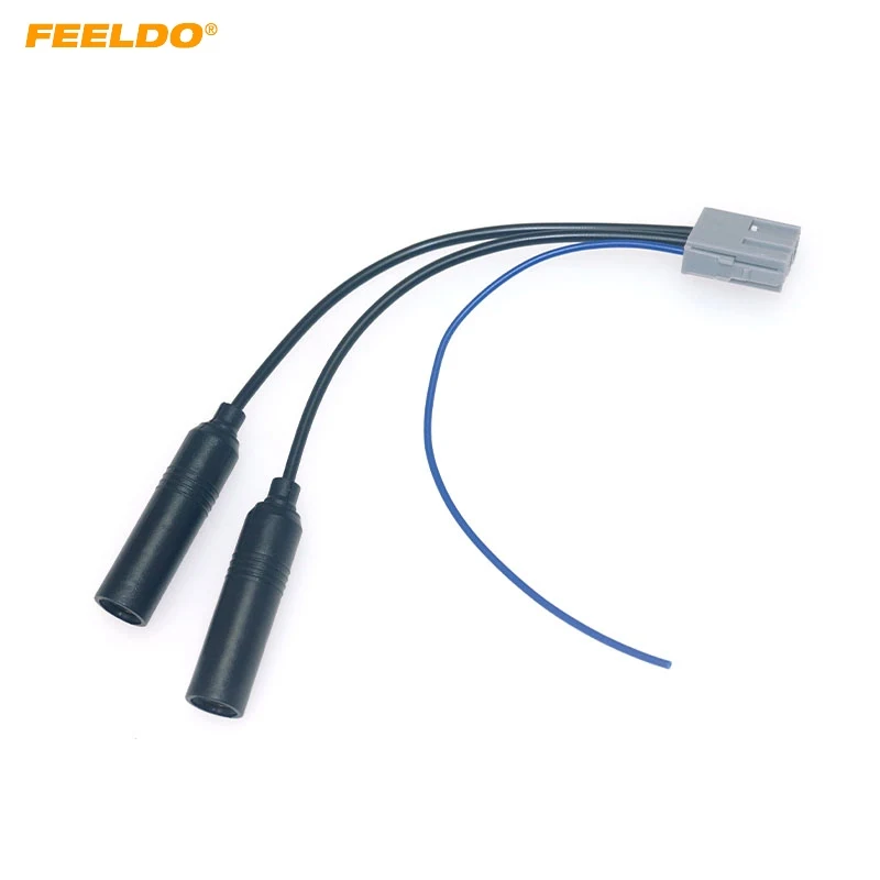 FEELDO Car Stereo Radio Double Heads Male To Female Plug Antenna Adapter For Honda CRV Civic Radio Wire Cable