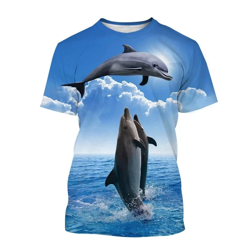 

3D Printed Summer Friday Quick Dry Breathable Sport Men's Plus Size Dolphin Fun T-shirt Camiseta Deportiva Hombre