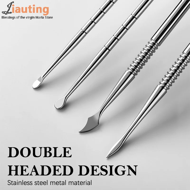 Cepillo de uñas de doble cabeza, extensión de pegamento, palo de eliminación de Gel, espátula de eliminación de esmalte de uñas de acero inoxidable, herramienta de eliminación de inmersión