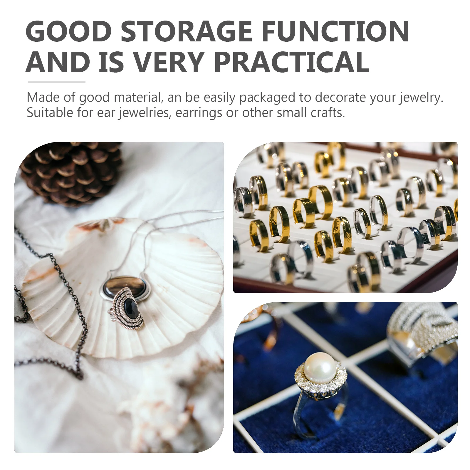 مجموعة واحدة من عرض القرط مع فتحات مقطوعة مسبقًا لتخزين المجوهرات وحاملي البطاقات الورقية للأقراط والقلائد والأذن #1