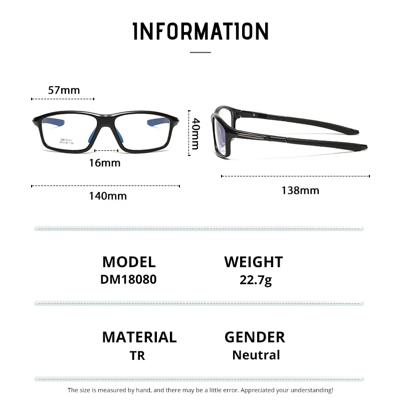 Men Optical Ultralight Anti-slip Sports Glasses Frame Women TR90 Full Rim Myopia Prescription Eyewear For Outdoor Spectacles