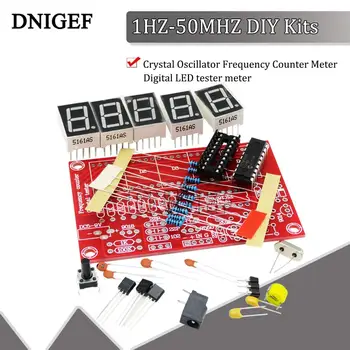 DNIGEF 크리스탈 오실레이터 주파수 카운터 계량기 디지털 LED 테스터 계량기, DIY 키트, 1HZ-50MHZ
