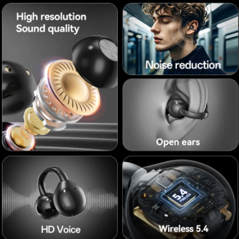 M100 AI الترجمة قرط كبس سماعات أذن سماعة لاسلكية تعمل بالبلوتوث 5.4 سماعة إلغاء الضوضاء سماعة أذن مقاومة للماء مع هيئة التصنيع العسكري للرياضة