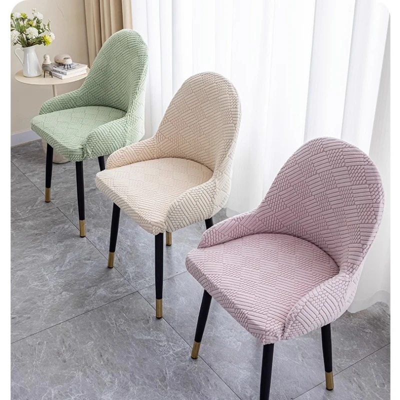 

Washable Universal Curved Armchair Slipcover Elastic Stretch Chair Cover for Dining Room Knitted Patterned Chair Cover