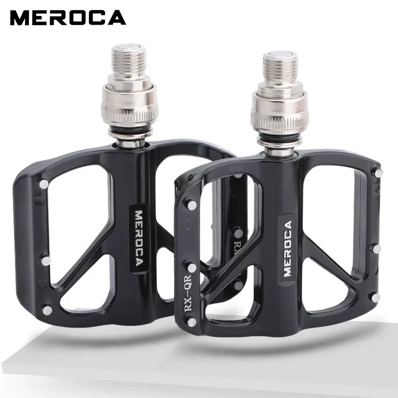MEROCA Fahrrad-Schnellspanner-Pedal mit 3 Lagern, ultraleicht, aus Aluminiumlegierung, für Mountainbikes und Rennräder, rutschfeste Fahrradpedale, Fahrradteile