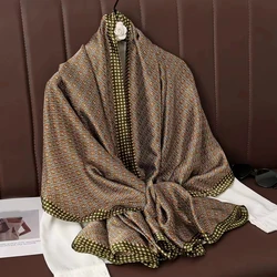 Spring Scarf Women's Luxury Design Scarf Silk Smooth Scarf Soft Muslim Headband Shawl Beach 85x180cm