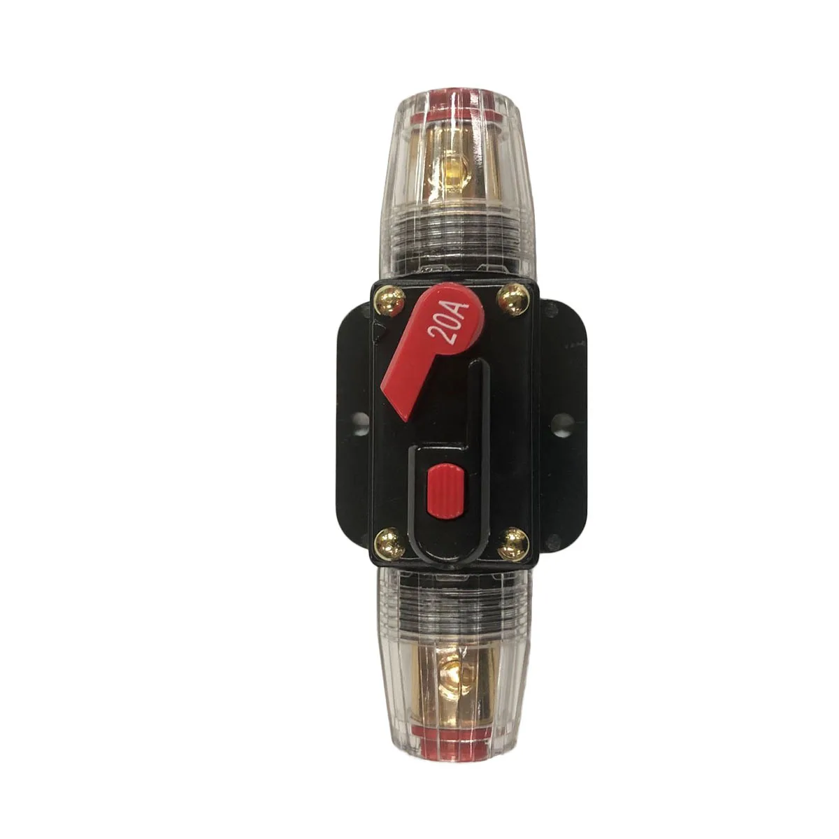 

Waterproof Fuse Holder 20A Resettable Circuit Breaker For Car Audio System Boat Marine Bike Inverter Protection Device