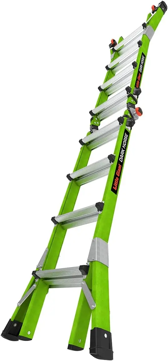 Little Giant Ladder Systems Dark Horse 2.0 M17 Escalera multiposición de 17 pies Tipo de fibra de vidrio 1A 300 libras Grado de peso (16117-001)