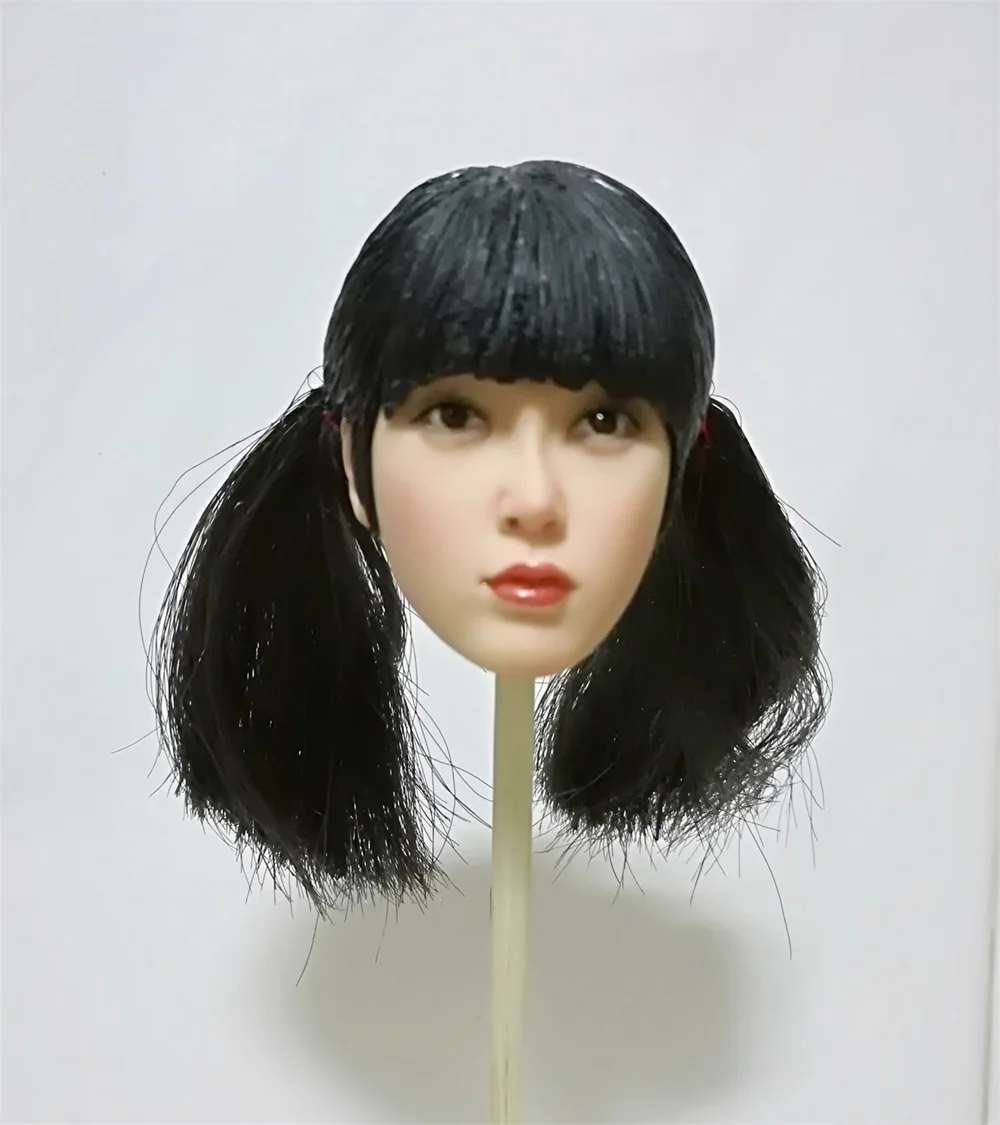 For Sale 1/6th Asia Beauty Girl Schoolgirl Vivid Head Sculpt Carving with Hair Toys Model For 12