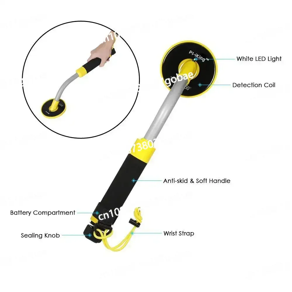 ForPI-IKing Pulse Induction 750 Underwater PinPointer 30M Fully Waterproof Metal Detector with Vibration LED