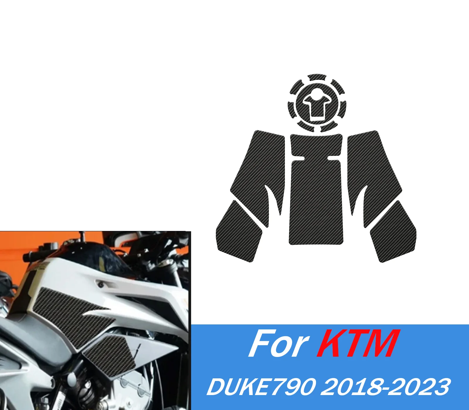 

For Duke 790 Tank Traction Side Pad Gas Fuel Knee Grip Decal for KTM Duke790 2018-2023 Motorcycle Sticker Motorcycle Accessorie