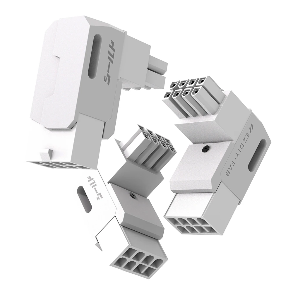 

8-Pin PCIe GPU Power Adapter 90-Degree Angled Connector Power Interfaces Steering Head for Desktop PC Graphics Card
