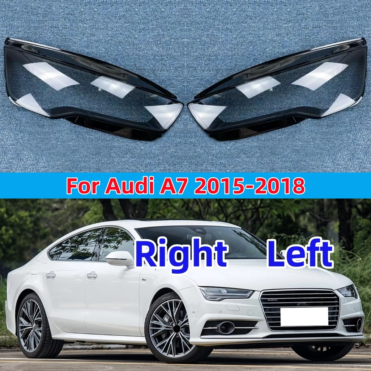 For Audi A7 2015 2016 2017 2018 Front Headlight Cover Transparent Headlamp Shell Lens Plexiglass Replace Original Lampshade