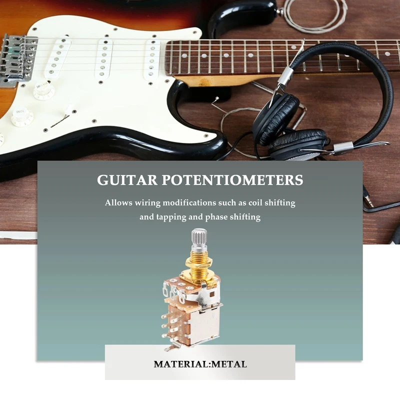 AC22-Guitar Pots 500K Short Split Shaft Audio Taper Push/Pull Potentiometer