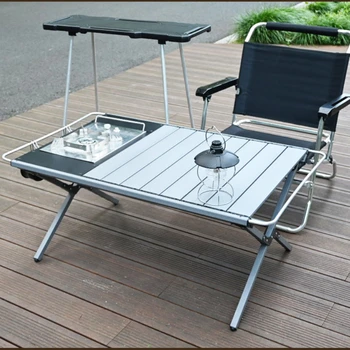 야외 캠핑 테이블, 알루미늄 합금 치킨 롤 테이블, IGT 전술 라이트 피크닉 다기능 휴대용 접이식