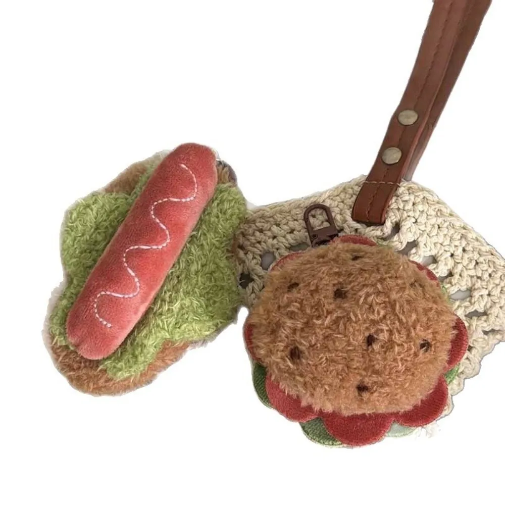 Korean Hamburger Simulation Food Keychain Stereoscopic Creative Sandwich Dessert Keyring Backpack Pendant Couple Gifts view 2
