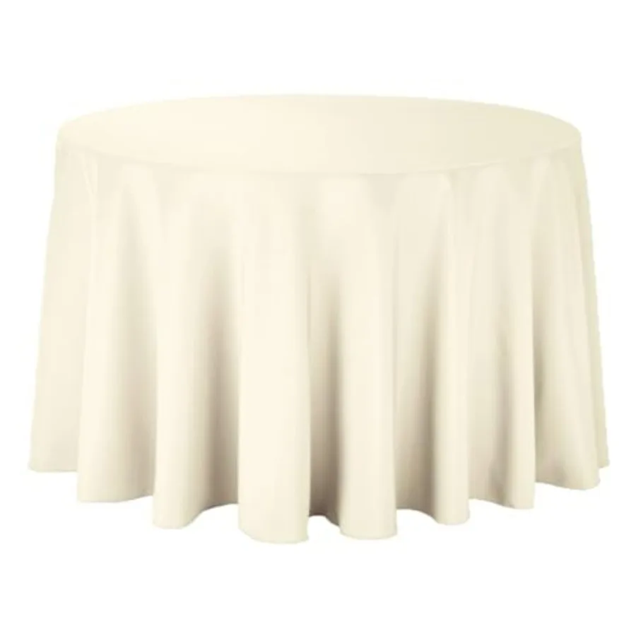 

5-pcs 108" Inch Round Polyester Cloth Fabric Linen Tablecloth - Wedding Reception Restaurant Banquet Party - Machine Washable -