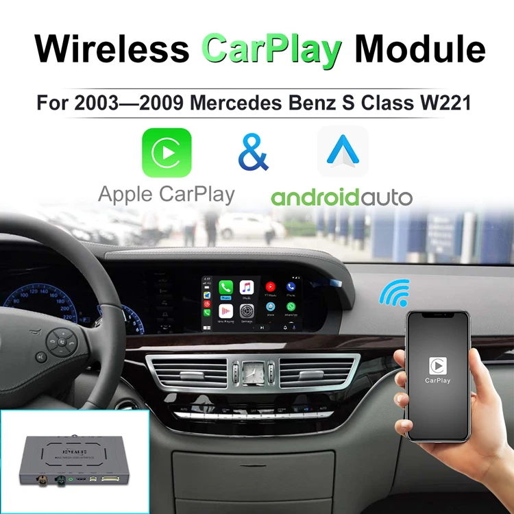 Joyeauto Wireless CarPlay Android Auto Adapter for Mercedes S-Class W221 (2006-2013) with AirPlay & Android Mirroring