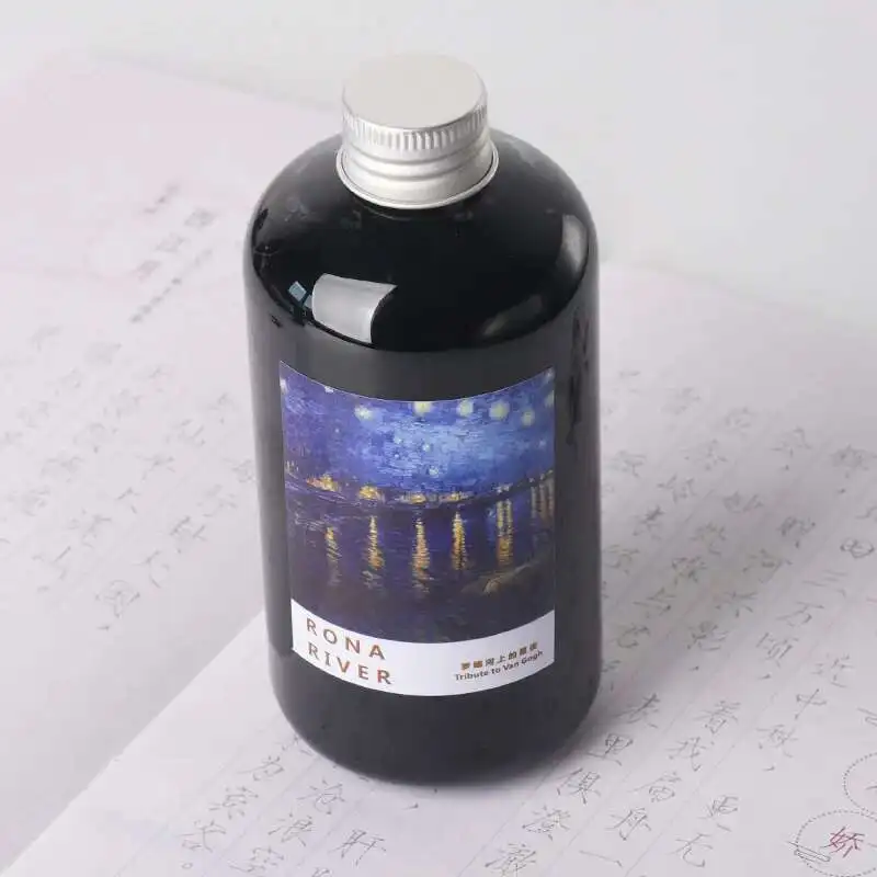 Oramile Big Bottle 300/500ml Smoothly Writing Fountain Pen Non Carbon Color Ink Dip Pen Writing Ink