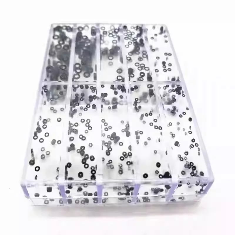 Watch Accessories, Handle Waterproof Ring, Handle Seal Ring, Waterproof Rubber Ring, 10-Grids Boxed Handle Waterproof Ring