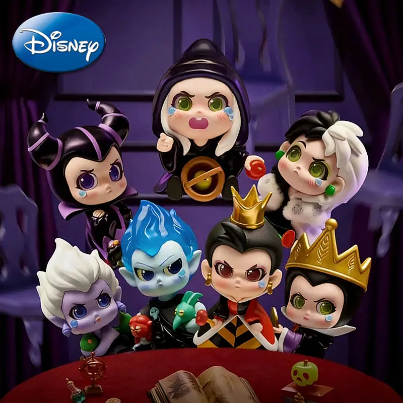 100% オリジナルディズニー悪役アクションフィギュアシリーズブラインドボックスおもちゃかわいいフィギュア人形女の子の誕生日プレゼント装飾品コレクション