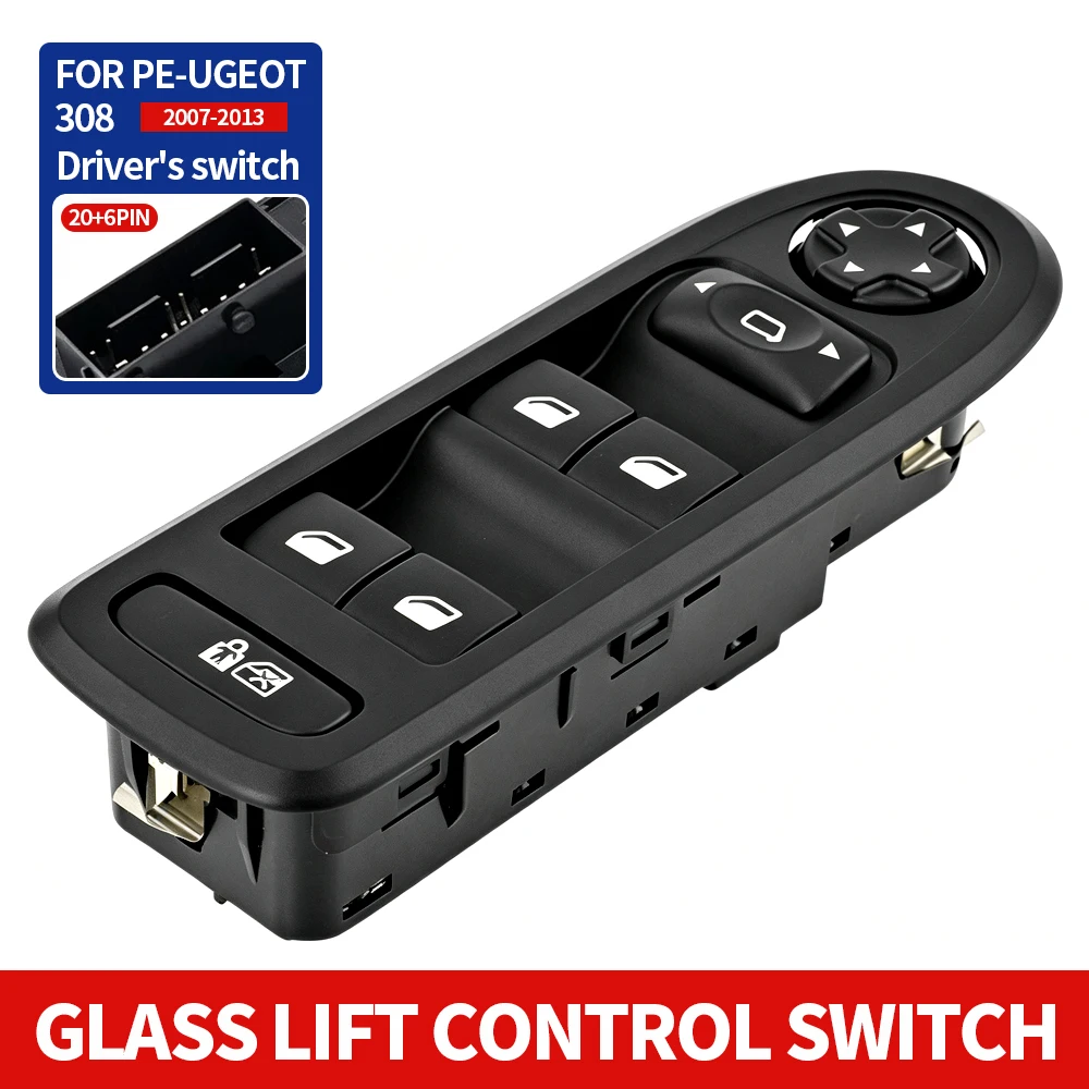 98054508ZD 96644915 Master Power Window Switch Control Button for Peugeot 308 508 for Citroen C5 with Auto Fold