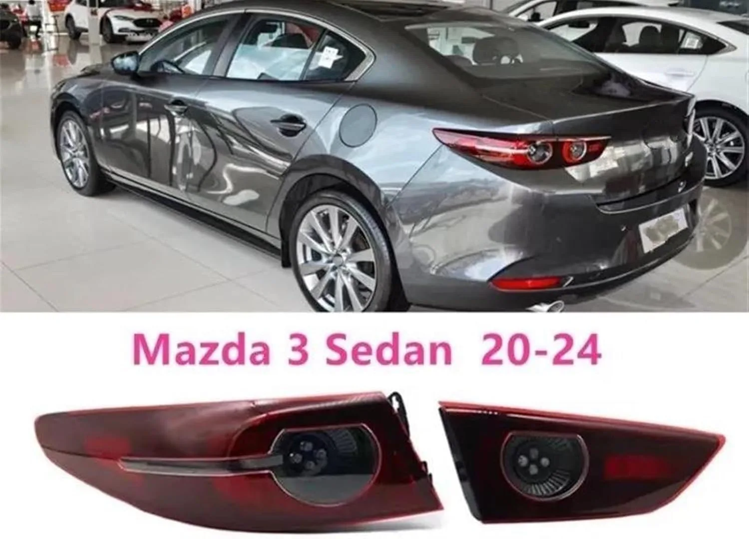 

For Mazda 3 Axela Sedan 2020 2021 2022 2024 Car LED Tail light Rear Bumper Light Stop Brake Lamp Turn Signal Warning
