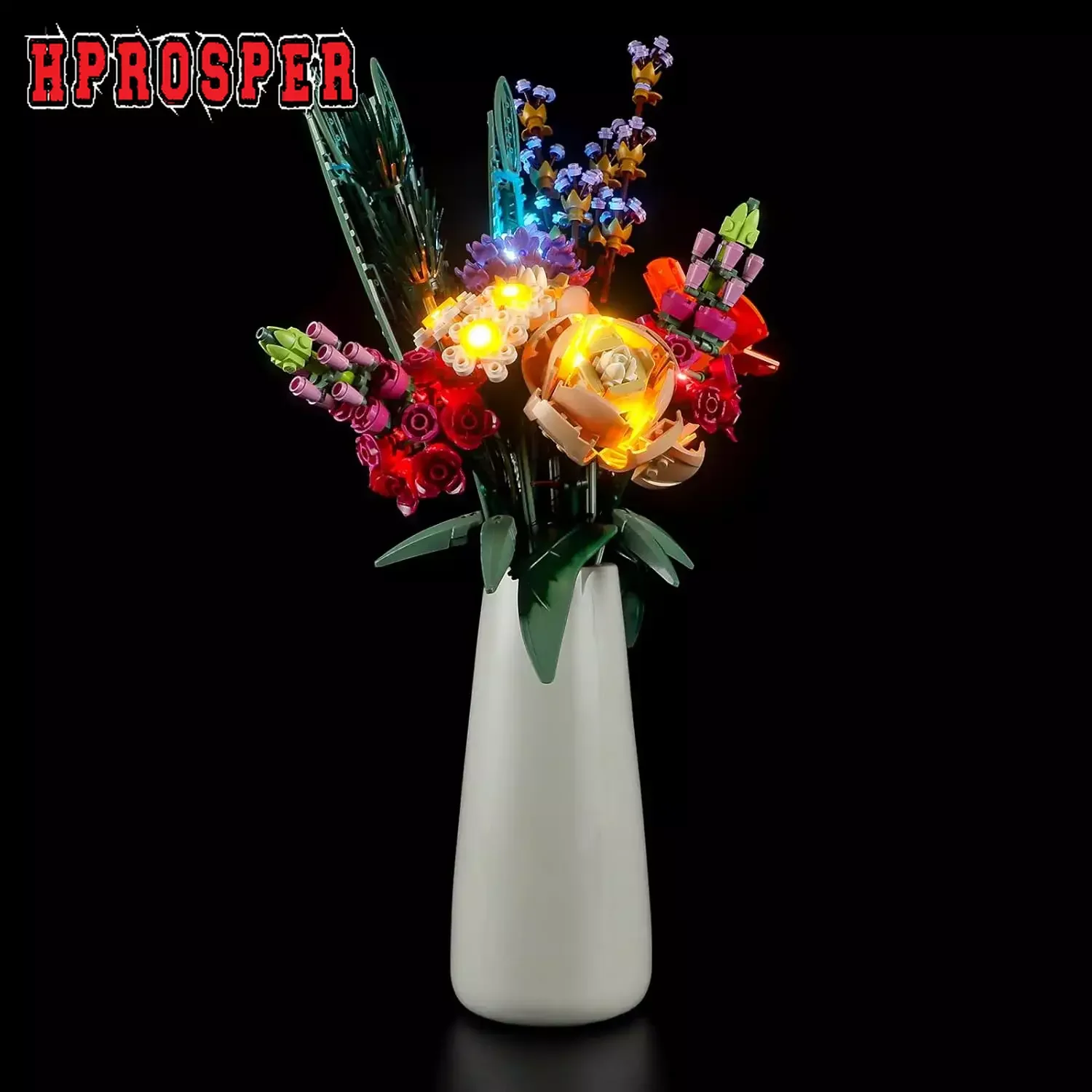 Hprosper LED Lighting For 10280 Icons Flower Bouquet Decorative Lamp With Battery Box (Not Include Lego Building Blocks)