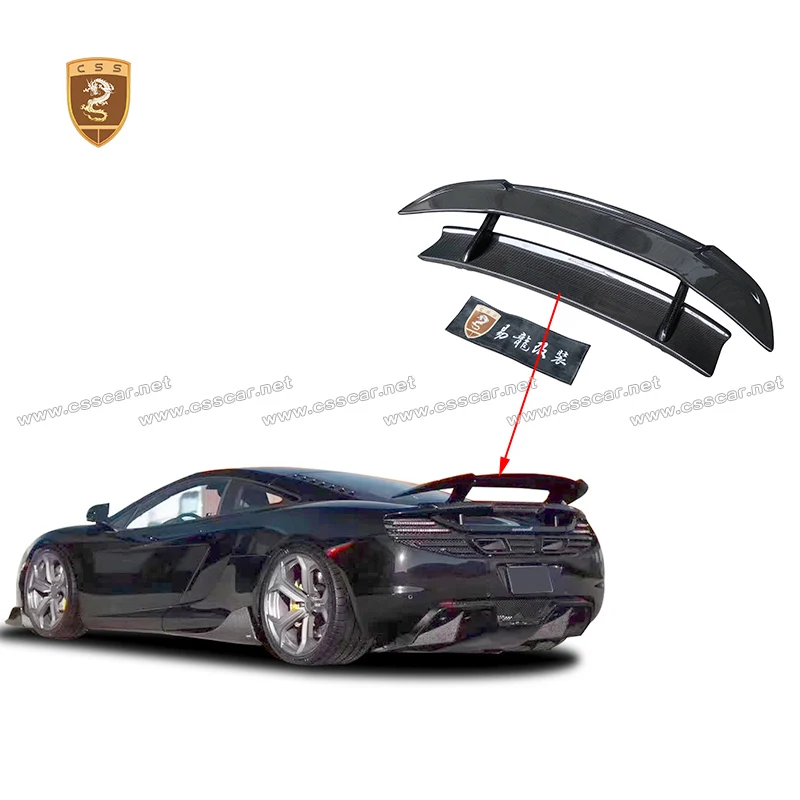 

DM Style Car Spoiler for McLaren 650s MP4-12C Double Side Design Carbon Fiber Black Tail Wing Auto Trunk Spoiler Accessories
