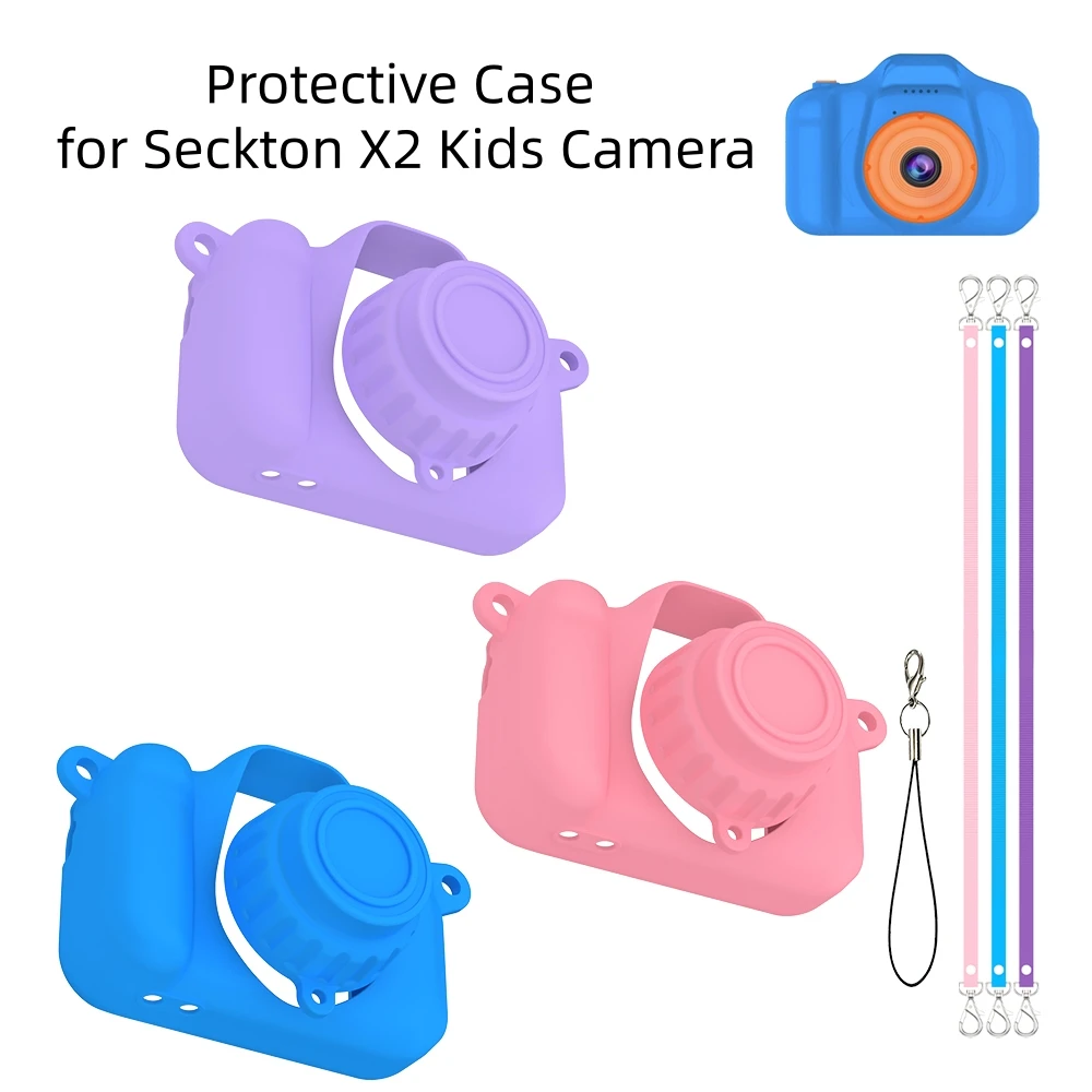 

Soft Silicone Cover for Seckton X2 Children Camera Colorful Anti-Drop Protector Shell