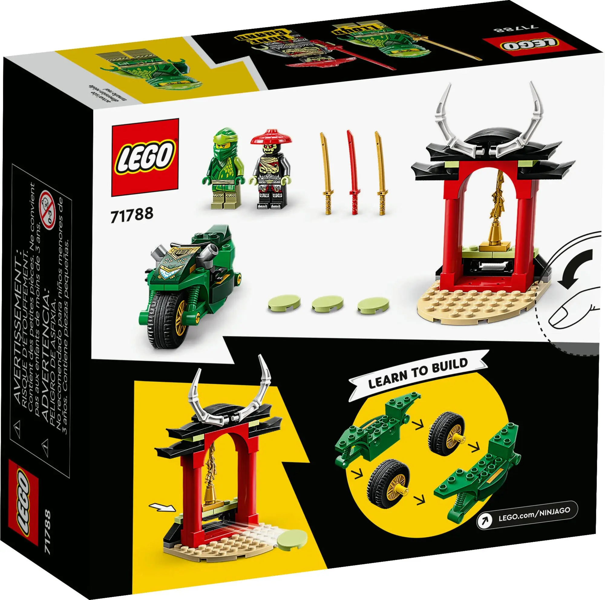 LEGO NINJAGO Lloyd’s Ninja Street Bike, Ninja Motorcycle Toy Building Kit, Easy-to-Build Beginners Learning Set Ninja 71788