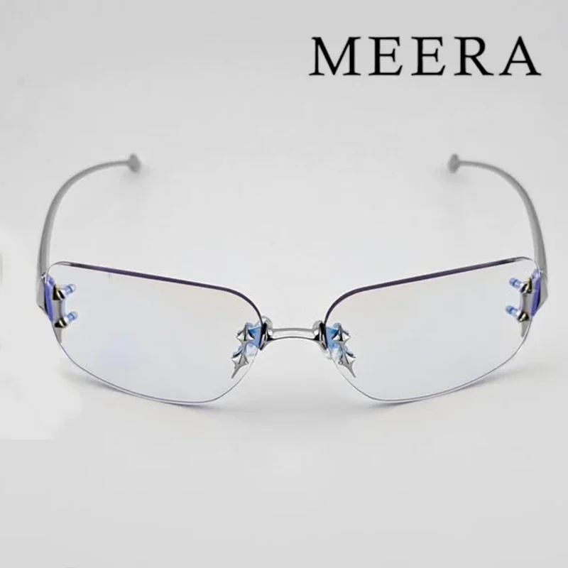 

2025 TTL Ins Fashion Y2k Rimless Sunglasses Women Luxury Brand Square Sun Glasses Personality Gm Punk Eyeglasses Female Eyewear