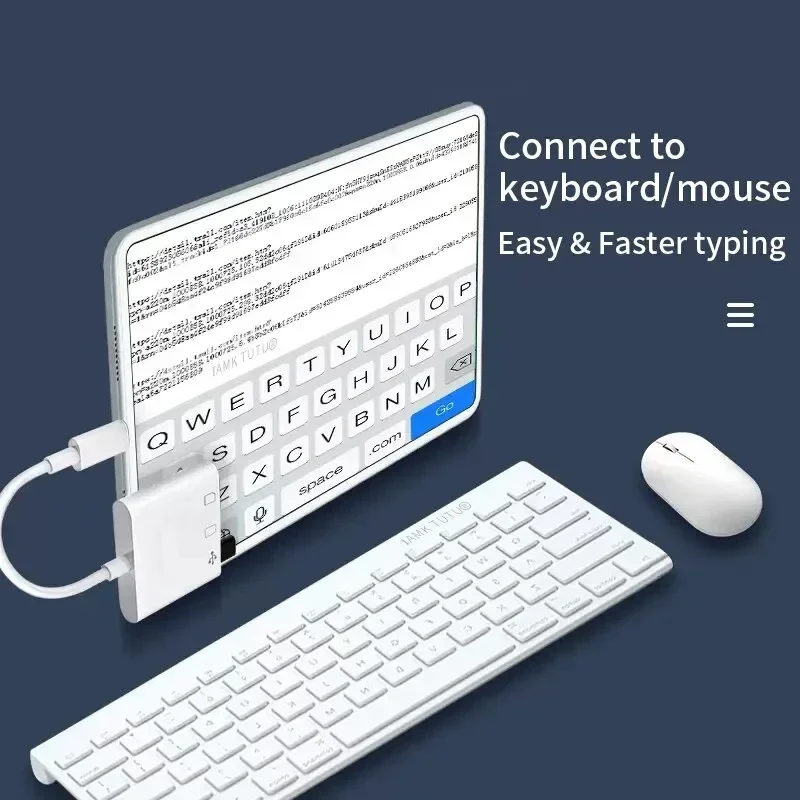 Lector de tarjetas OTG multifuncional tres en uno blanco tipo C 2,0 a TF/SD/USB Compatible con tableta con unidad flash USB Huawei Android
