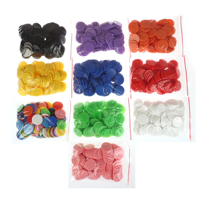 Montessori-Based Plastic Poker Chips Toy Set, 25MM and 100 Pieces; Featuring Bingo Chip Markers for Educational Play