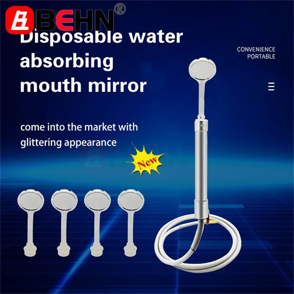 

BEHN Dental Suction Anti-fog Mirror with Saliva Suction Kit 50pcs Dentist Disposable Mouth Mirror Matching Handle Silicon Tube