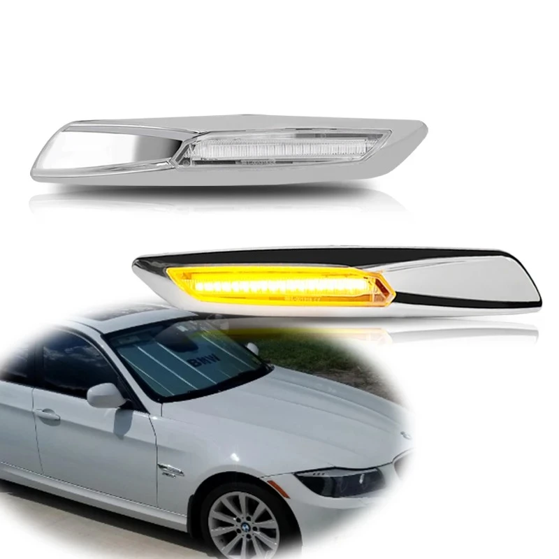 LED Side Marker Turn Signal Light For BMW 1 3 5 Series F30 E90 E91 E92 E93 E46 E60 E61 CANBUS Error‑Free Side Indicator Lamp 12V