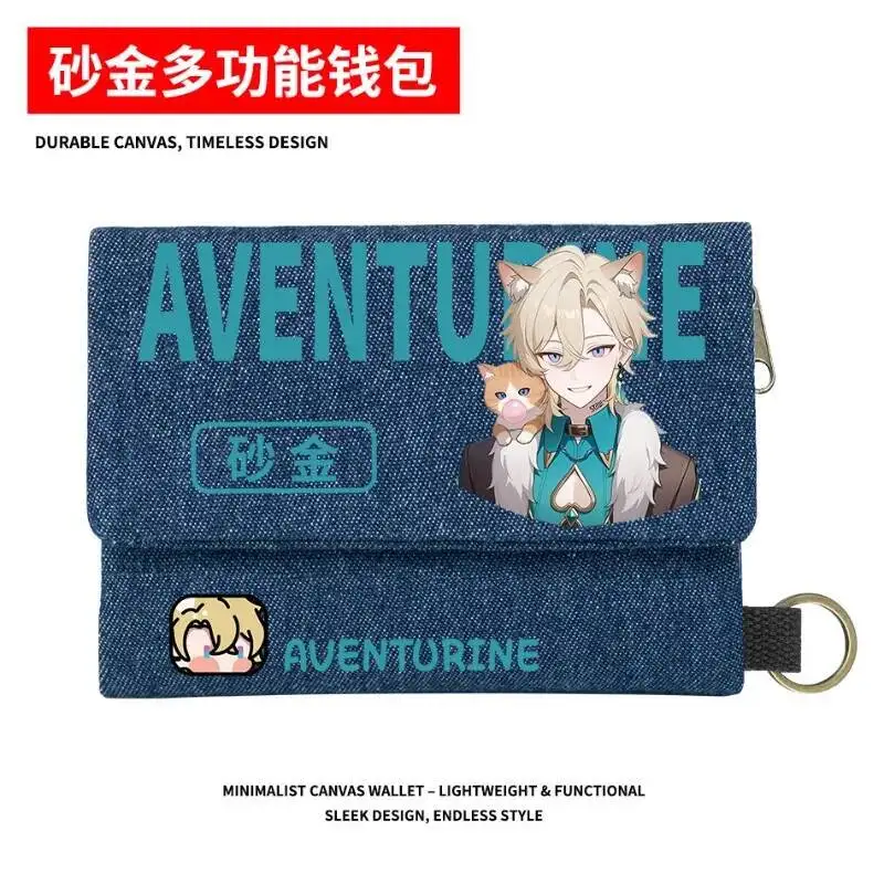

Anime Game Honkai: Star Rail Cos Aventurine Unisex 2025 Q Edition Printed Multi-Layer Storage Wallet Gift