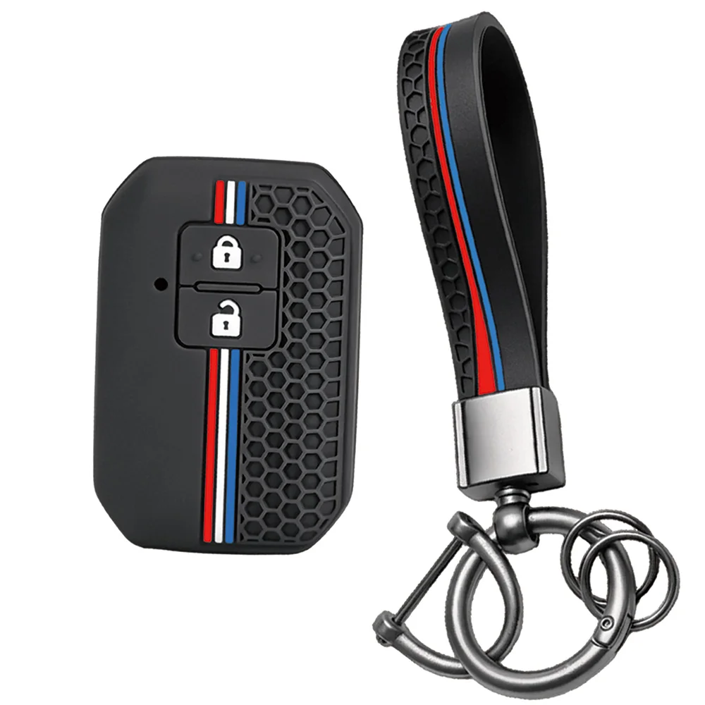 For Suzuki Swift Baleno Ignis Vitara SX4 Silicone Remote Shell With Wrist Strap And Key Ring