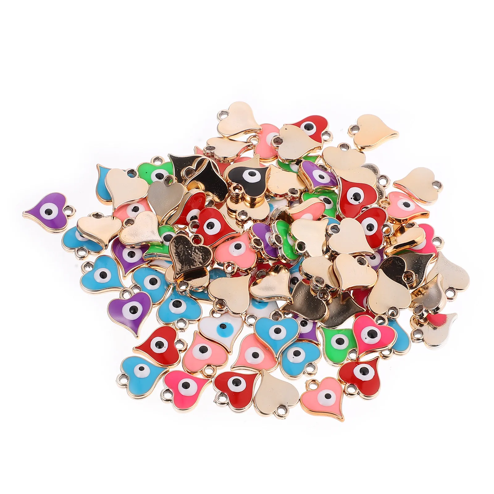 

100 шт. бусин в форме сердца, имитирующих глаза, из смолы, для изготовления украшений своими руками, реалистичные аксессуары для глаз