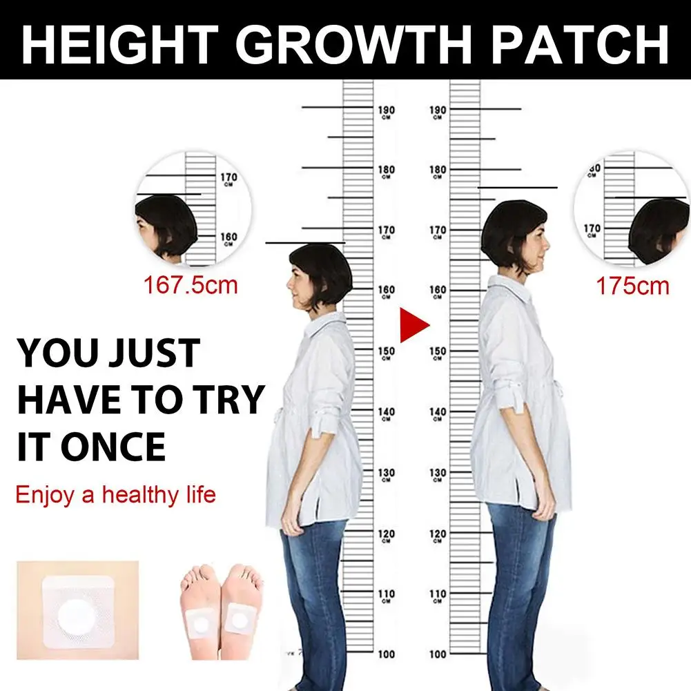 1/2/3PCS Body Height Enhancer Patch For Adults Children Promote Bones Growtaller Acupuncture Stimulation Height Growth Foot