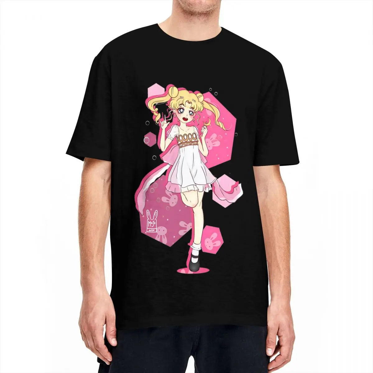 Sailormoons Chibi Usagi T-Shirt for Men Women Anime Hipster Cotton Tee Shirt Crewneck Short Sleeve T Shirts Plus Size Clothing