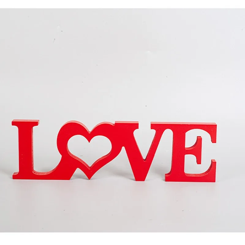 Enhance Love Atmosphere - Exquisite  Wooden Letters Decoration with European Style for Valentine\'s Day, Home and Weddings