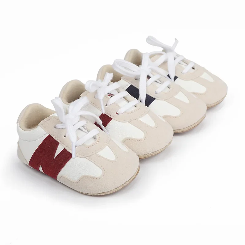 Newborn Baby Sneakers Letter Patchwork Baby Casual Shoes Anti-slip Hundred Toddler Baby Boys Girls Shoes 0-18 Months