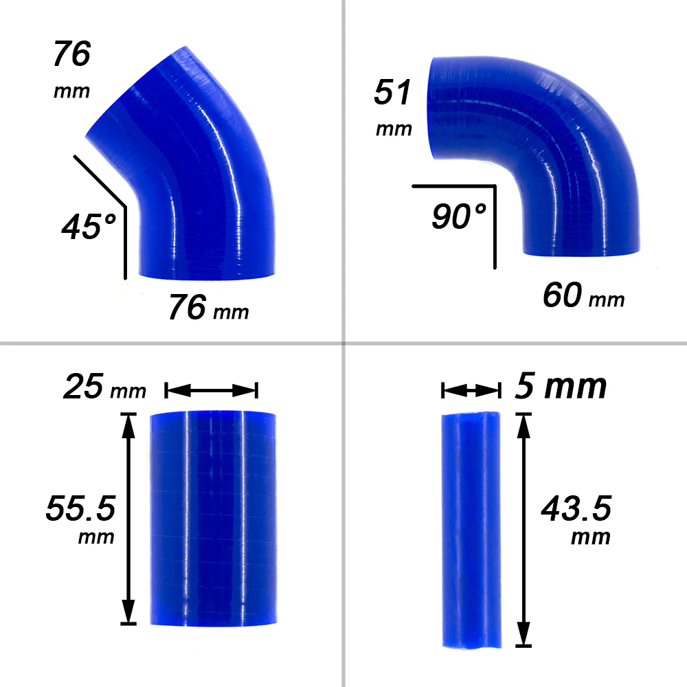 خرطوم السيليكون أنبوب الألومنيوم يخلد الأنابيب خراطيم السيليكون عدة لأودي TT 1.8T mit 225 PS خرطوم آخذ للهواء #5