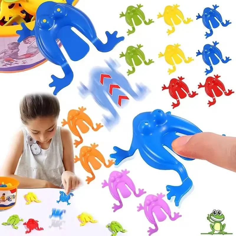 New 10-20Pcs Mini Candy Color Jumping Leap Frog Bounce Classic Toys Stress Reliever Children Kids Christmas Party Favors Prizes