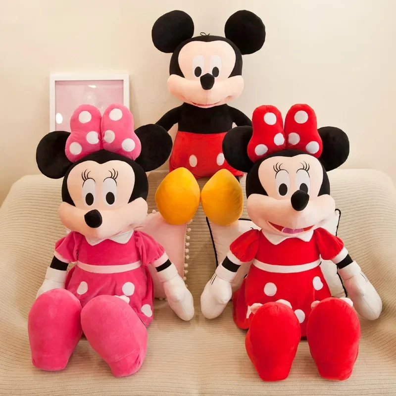 35cm Disney Mickey Mouse Plush Toys Kawaii Anime Mickey Minnie Stuffed Plush Models Dolls Toys Kids Birthday Christmas Gift