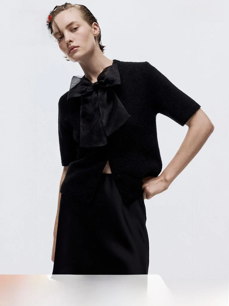 

Весенний женский вязаный кардиган H&M с узлами и тонкими полосками, повседневный, из полиэстера, нейлона и акрила, тонкий, стандартный крой