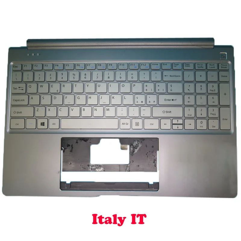 

Laptop Silver PalmRest&Keyboard For Teclast F15 SMARTBOOK M-SBB150 KY347-1 K762 K3259 Italy IT No Touchpad New