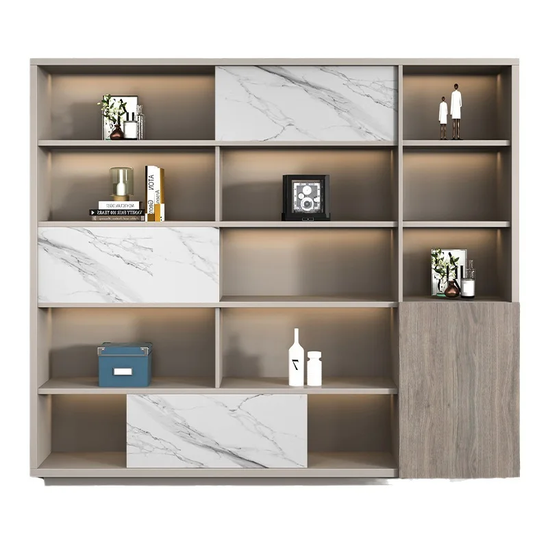 

Boss's office light luxury wooden filing cabinet modern minimalist storage display bookshelf